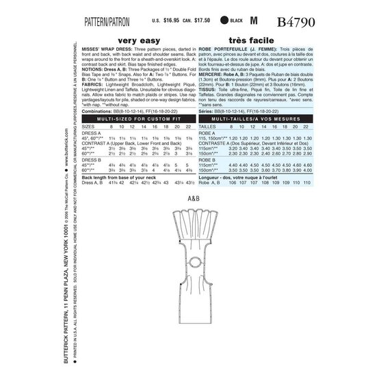 Butterick Women's Wrap Dress Sizes 16 to 22 Sewing Pattern B4790 image number 2