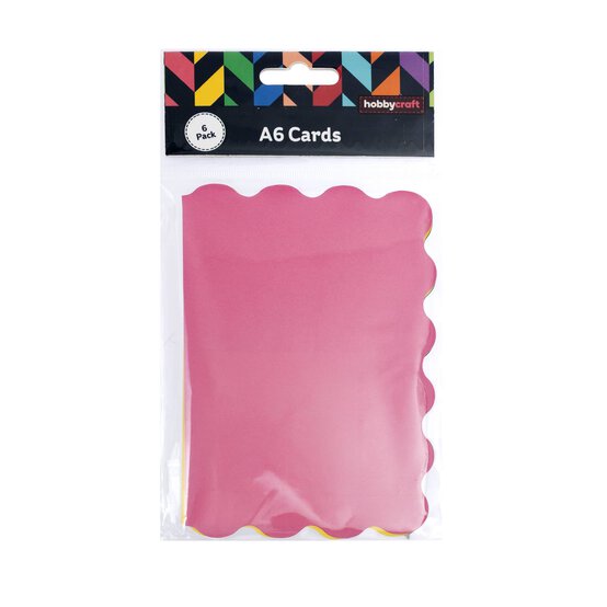 Scalloped Edge Bright Cards A6 6 Pack  image number 4