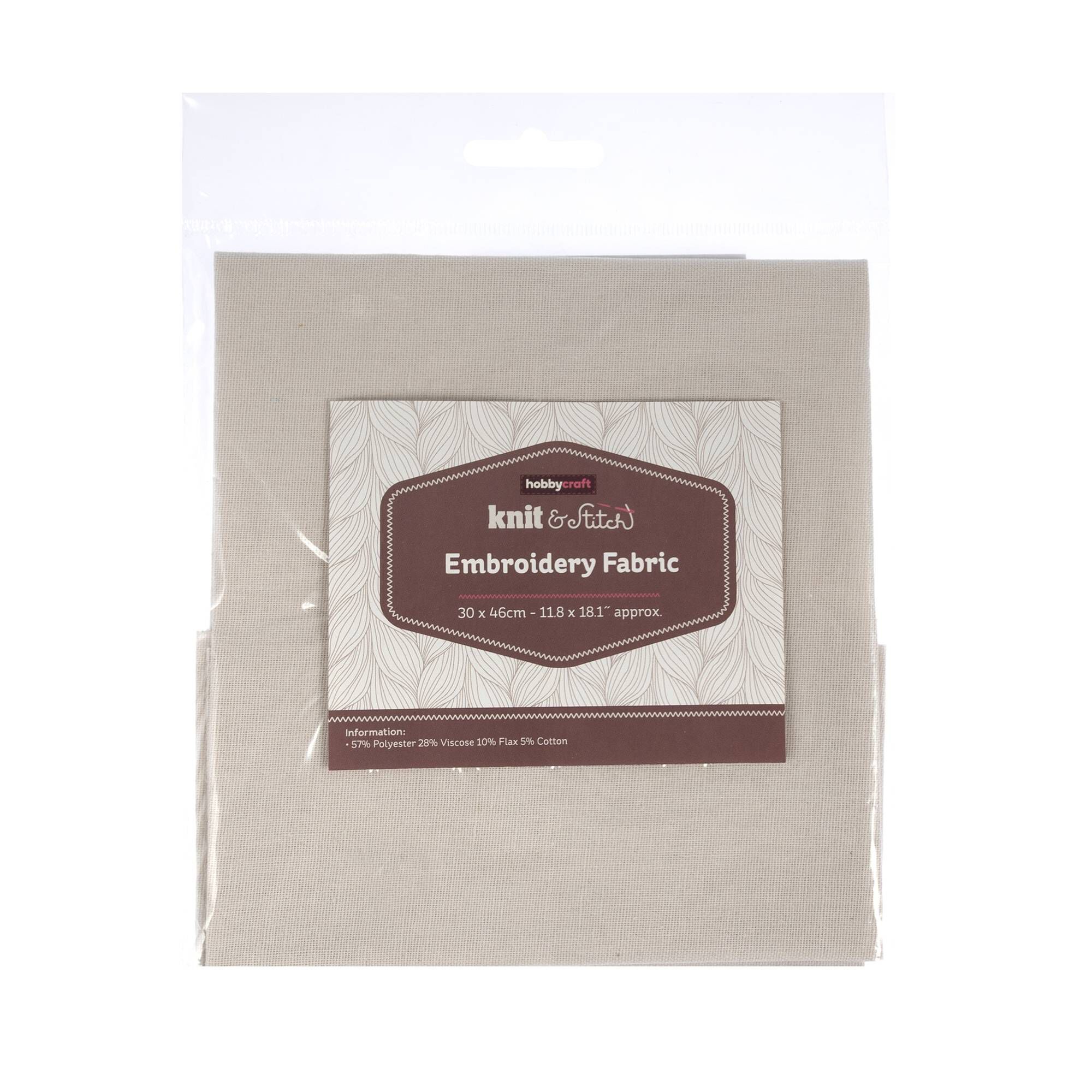 Cream Embroidery Fabric 30cm x 46cm | Hobbycraft
