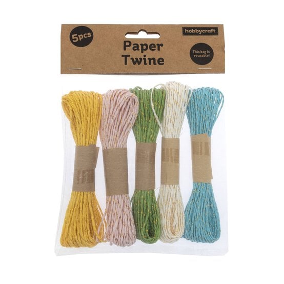 Pastel Paper Twine 10m 5 Pack image number 3