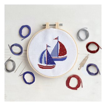 Sailing Boat Cross Stitch Kit 20cm