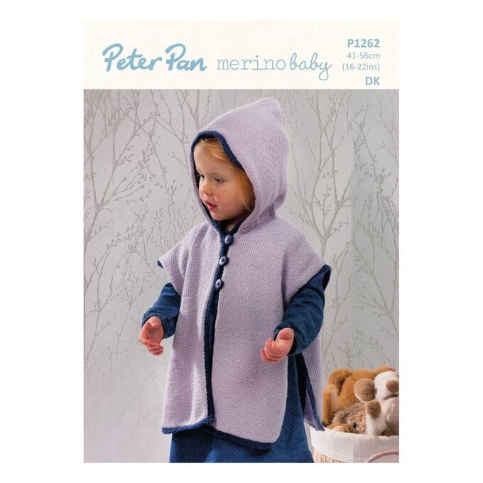 Peter Pan Baby Merino Hooded Tabard Digital Pattern P1262 image number 1
