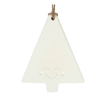 Hanging Ceramic Smiley Christmas Tree 10cm