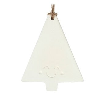 Hanging Ceramic Smiley Christmas Tree 10cm image number 2