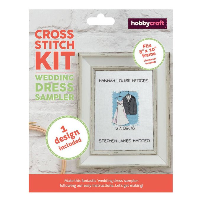 Wedding Dress Cross Stitch Sampler Kit image number 1