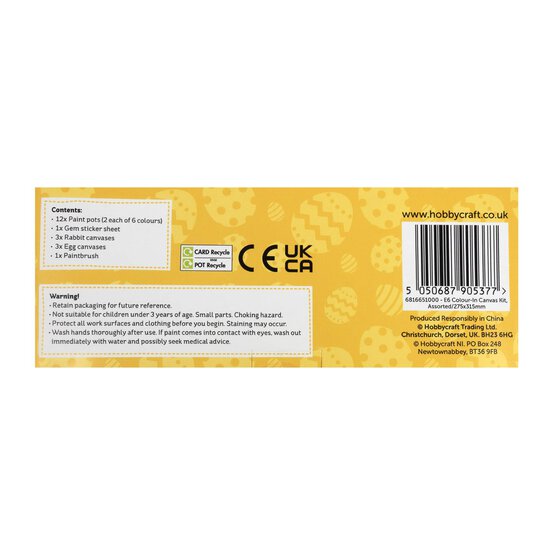 Easter Colour-in Canvas Kit 6 Pack image number 5