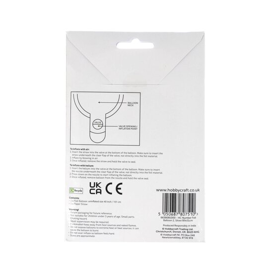 Extra Large Silver Foil Number 2 Balloon image number 4