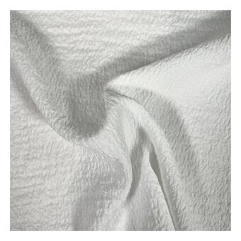 White Crinkle Plain Dyed Fabric by the Metre