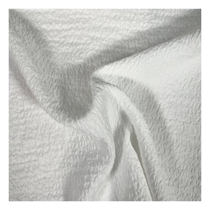 White Crinkle Plain Dyed Fabric by the Metre image number 1