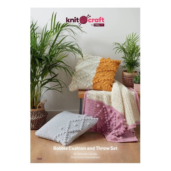 Knitcraft Bobble Cushion and Throw Set Digital Pattern 0226 image number 1