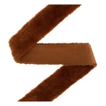 Rust Faux Fur Ribbon 3.5cm x 1m