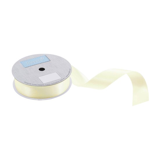 Trimits Light Yellow Double-Faced Satin Ribbon by the Metre 25mm image number 1