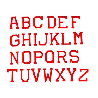 Red Alphabet Fabric Letters 26 Pack