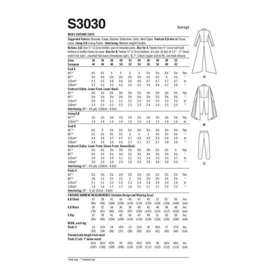 Simplicity Men's Costume  Sewing Pattern S3030 (AA 34-42) image number 2