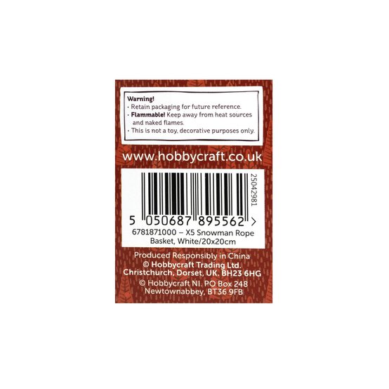 Snowman Rope Basket 20cm image number 5