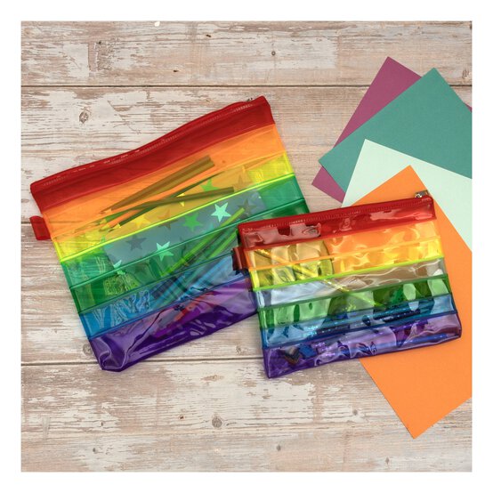 Large Rainbow PVC Pencil Case image number 2