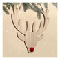 Hanging Wooden Reindeer Head Decoration 25cm image number 1