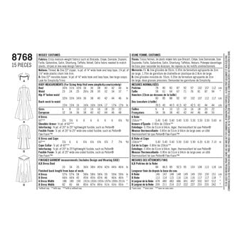 Simplicity Fantasy Costume Sewing Pattern 8768 (14-22)