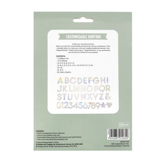 Create & Celebrate Iridescent Customisable Bunting  image number 4