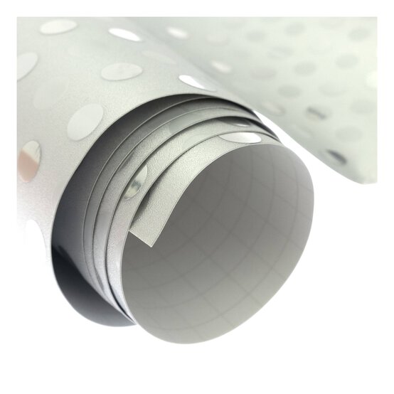 Silver Polka Dot Shimmer Permanent Vinyl 12 x 24 Inches image number 3