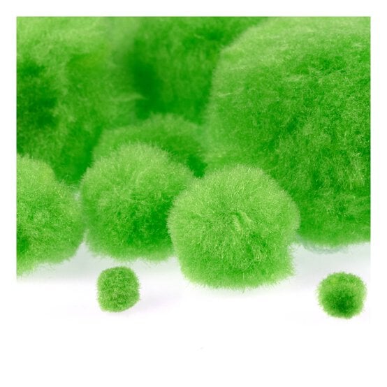 Bright Green Pom Poms 60 Pack  image number 3