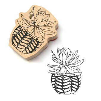 Potted Plant Wooden Stamp 9.8cm x 8cm