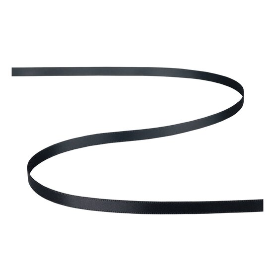 Black Double-Faced Satin Ribbon 6mm x 5m image number 2