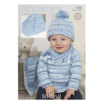 Sirdar Snuggly Baby Crofter Sweater and Hat Pattern 1926