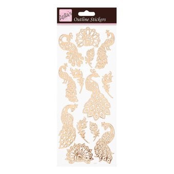 Anita's Rose Gold Peacock Outline Stickers