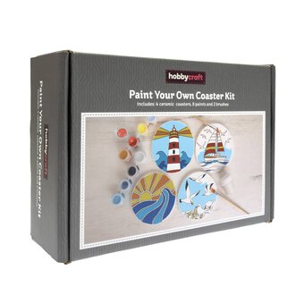 Paint Your Own Beach Coaster Kit 4 Pack 