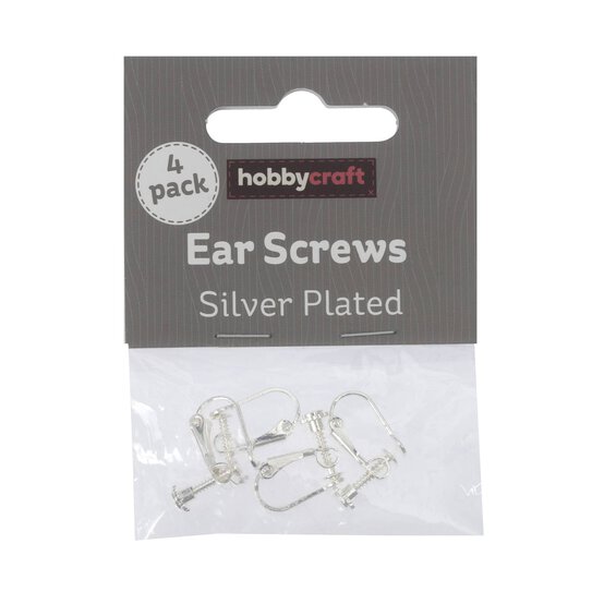 Silver Plated Ear Screws 15mm 8 Pack  image number 2
