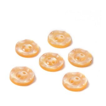 Hemline Orange Basic Scalloped Edge Button 6 Pack
