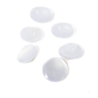 Hemline White Basic Knitwear Button 6 Pack