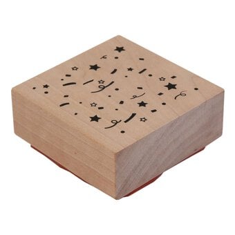 Printed Confetti Wooden Stamp 5cm x 5cm image number 2