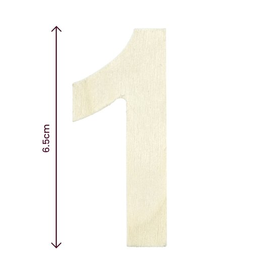 Small Wooden Number 1 6.5cm image number 4