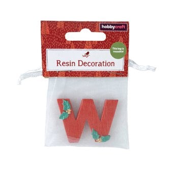 Christmas Resin Letter W Decoration 4cm image number 4