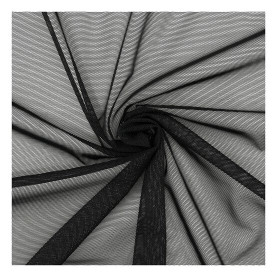 Black Spandex Mesh Fabric by the Metre image number 1