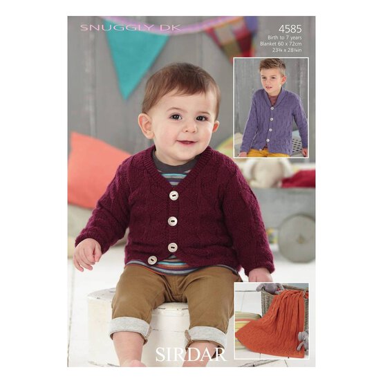 Sirdar Snuggly DK Boys' Cardigans and Blanket Digital Pattern 4585 image number 1