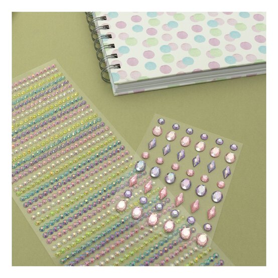 Pastel Adhesive Gem Strips 4mm 47 Pack image number 2
