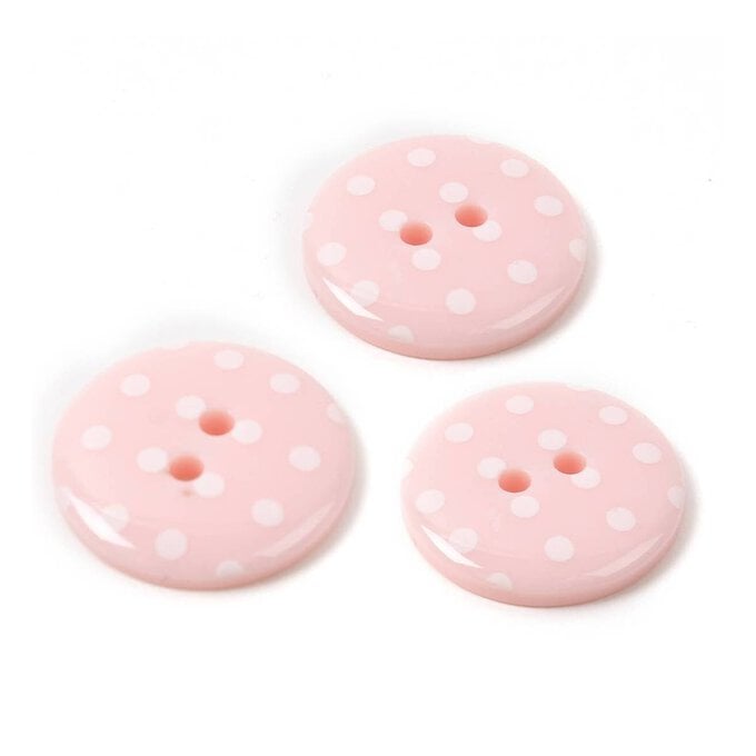 Hemline Pink Novelty Spotty Button 3 Pack image number 1