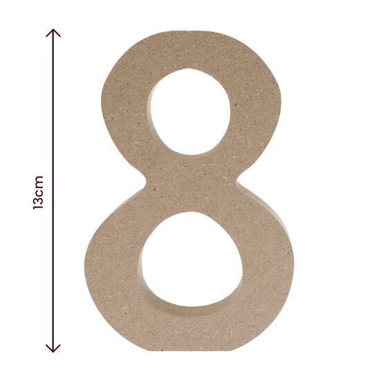MDF Wooden Number 8 13cm image number 4