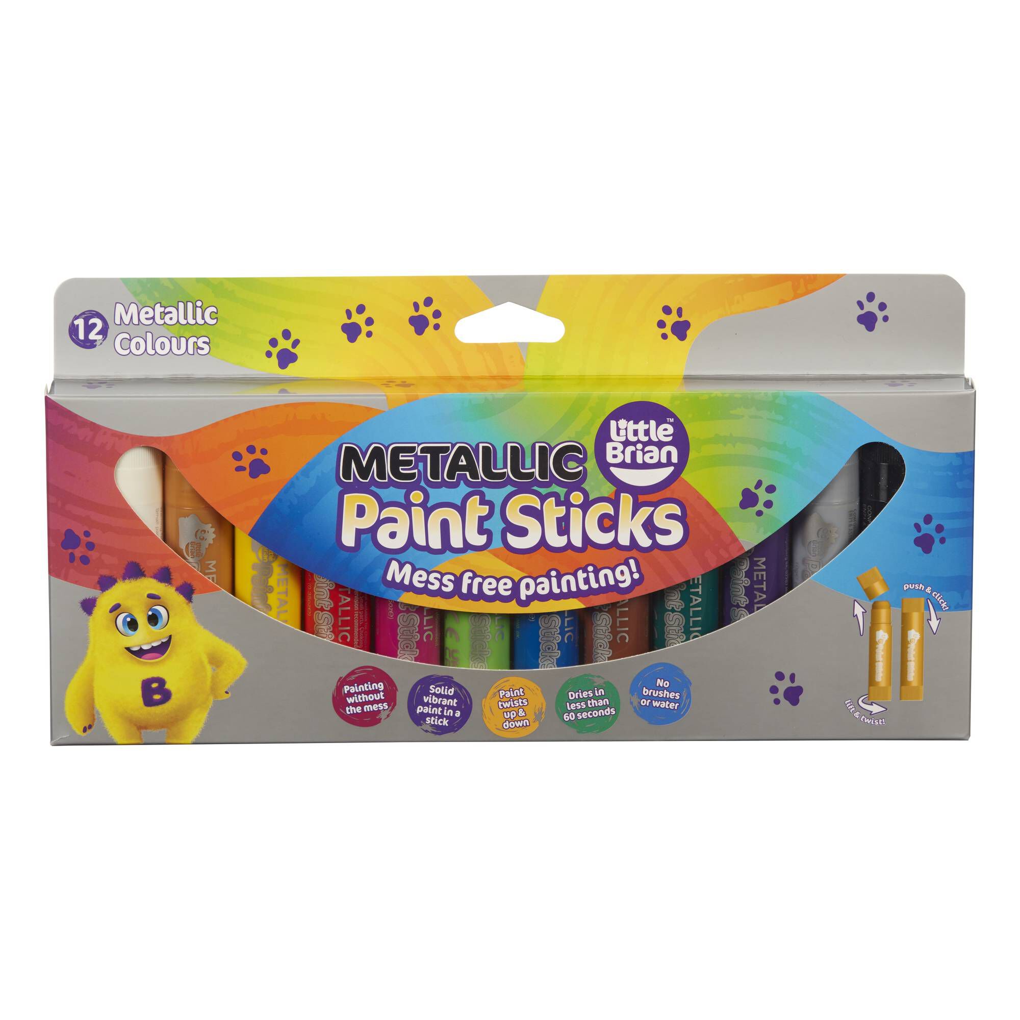 Little Brian Metallic Paint Sticks 12 Pack Hobbycraft