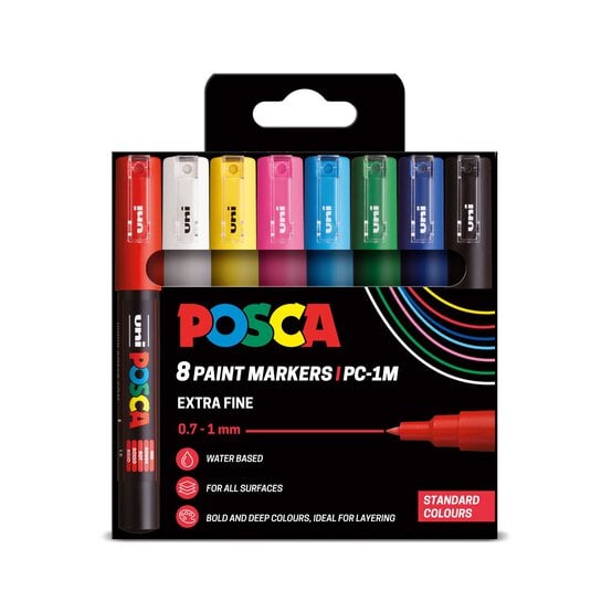 Uni-ball Posca Standard PC-1M Marker Pens 8 Pack image number 1