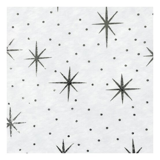 White Glitter Star Felt Sheet A4 image number 5