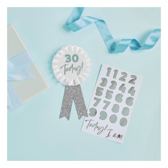 Silver Glitter Milestone Birthday Badge image number 2