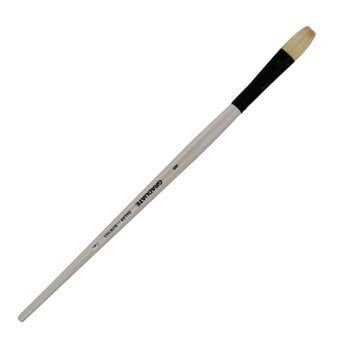 Daler-Rowney Long Handle Bristle Flat Graduate Brush Size 8 White