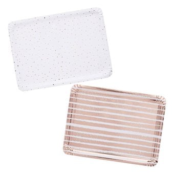 Rose Gold Paper Serving Trays 4 Pack