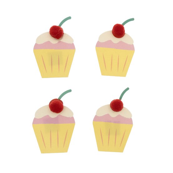 Cherry Cupcake Card Toppers 4 Pack  image number 1