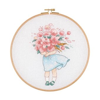 Flower Bouquet Cross Stitch Kit with Hoop 10 Inches image number 2