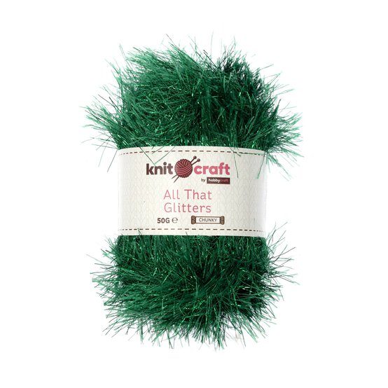Knitcraft Green All That Glitters Yarn 50g image number 1